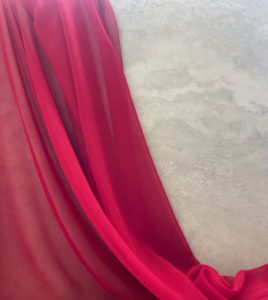 Silk Satin Sewing Fabrics: RUBY RED 100% SILK GEORGETTE