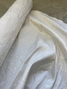 EMBROIDERED PAISLEY SILK SHANTUNG