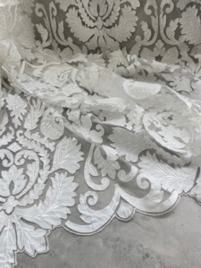 Lace: LA SCALA LASER CUT EMBROIDERED LACE ON TULLE BASE