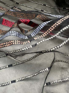 Silk Satin Sewing Fabrics: 100% SILK STRIPED HORIZONTAL ORGANZA (3.8m Length)