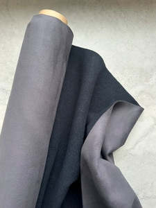 Fabric Cotton Linen Silk Wool: WHISTLER SMOKE GREY FAUX SUEDE BONDED WOOL (3m Length)