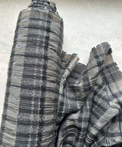Fabric Cotton Linen Silk Wool: WESTWOOD WOOL/COTTON/VISCOSE BLEND CHECK