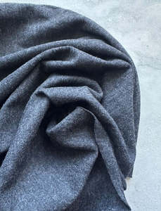 Fabric Cotton Linen Silk Wool: MEDIUM WEIGHT CHARCOAL MELANGE MERINO WOOL