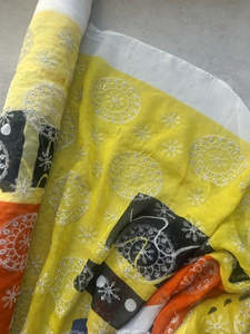 Fabric Cotton Linen Silk Wool: TIGERLILY ITALIAN SILK / COTTON / VISCOSE PRINT WITH EMBROIDERY (5.8m Length)