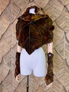 Preorder: PREORDER: Ancient Rust Leafae Poncho Set
