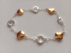 Bracelet: Gold & Silver Plated Bracelet (20cm)