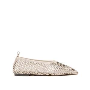Flats: Lou Perforated Flat - Crema