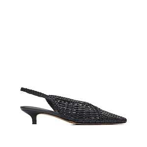 Heels: Cali Woven Mule - Black