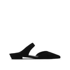 Pointed Mule - Black Suede