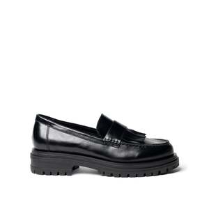 Flats: Tassel Loafer - Black
