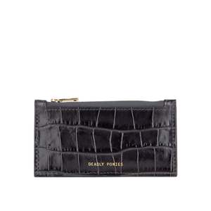 Accessories Edit: Zip Card Holder - Black Croc