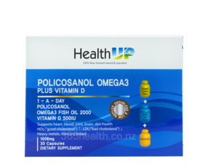 Policosanol Coq10: *1+1 Special* Health Up Policosanol Omega-3 Plus Vitamin D 30capsules