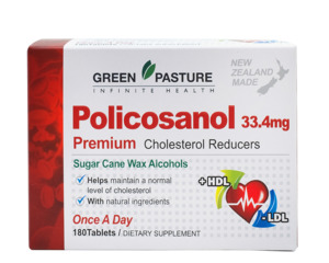 Policosanol Coq10: Green Pasture Policosanol 33.4mg 180tablets