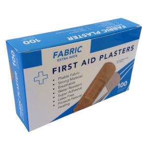 Adhesive Sticking Plasters Fabric Extra Wide Box of 100 76mm x 25mm – Health and Safety