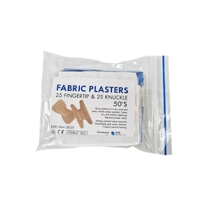 Products: Fingertip x Knuckle Fabric Plasters 50pc – Assorted First Aid Sticky Plasters – Health and Safety