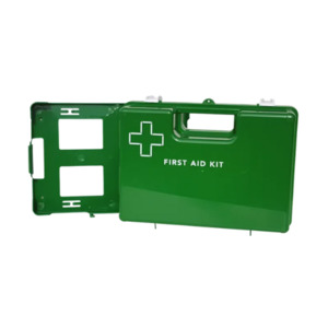 Products: First Aid Wall Mountable Box Green – Medium Grab and Go Plastic Medical Box – Health and Safety