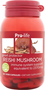 Capsules Tablets: Pro-life Reishi Mushroom (2370mg) 60 Capsules