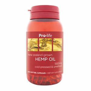 Capsules Tablets: Pro-life Hemp Oil (1000mg) 200 Softgel Capsules