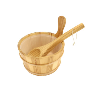 Heat Therapy: HealthHQ Finnish Spruce Sauna Bucket & Ladle Set