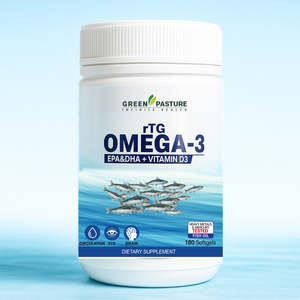 Green Pasture: rTG Omega3 1000mg + Vitamin D3 (180s)