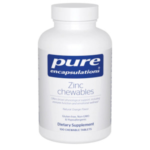 Pure Encapsulations: Zinc Chewables Natural orange flavor 100 chewables