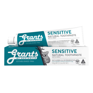 Healthy Teeth And Mouth Care: Grants Sensitive Natural Toothpaste with Mint