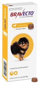 Bravecto: Bravecto Chewable X-Small Dog 2-4.5 kg