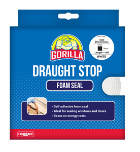 Gorilla Draught Stop White Foam Seal – 9mm x 3mm x 5m