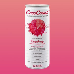 Sparkling Coconut Water with Raspberry
