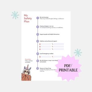 Products: Safety Plan for Suicidal Ideation