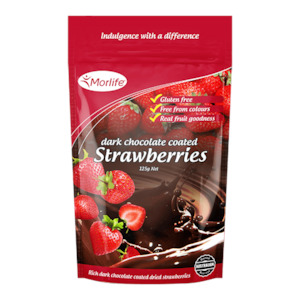 Gluten Free: Morlife Dark Chocolate Strawberries 125g