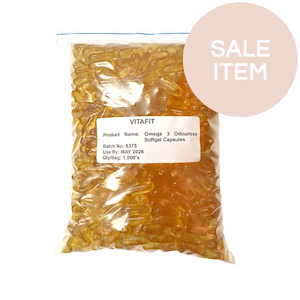 Sale: BULK BUY & SAVE Vitafit Omega 3 Odourless Softgel - Bulk Bag 1,000s*