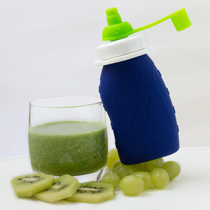Kids Tableware: Silicone Food Pouch Topper, Green