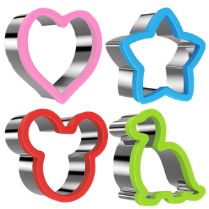Sandwich Cookie Cutters: (4pc) Stainless Steel Sandwich Cutters Set