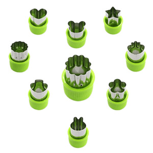 Sandwich Cookie Cutters: (9pc) Stainless Steel Fruit & Vege Cutters Set