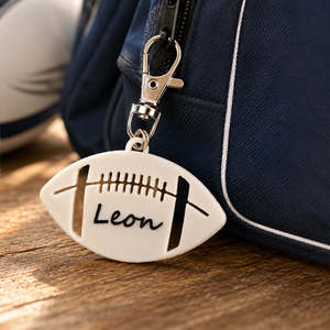 Bento Lunchboxes Accessories: Personalised Rugby Ball Keyring