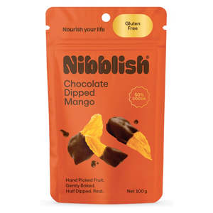 Snacks: Nibblish, Chocolate Dipped Mango, 100g