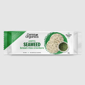 Snacks: Organic Brown Rice Crackers Seaweed (GF/DF/V), 115g