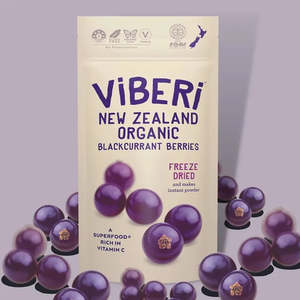 VIBERI Organic Freeze-Dried Blackcurrants (GF/DF/V), 40g