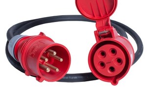 Industrial Heating: HM - 3 Phase Commercial Extension Cable 5m/2.5mm - 16amp C-Form Plug 5 Pin