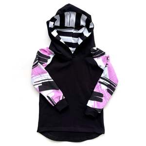 Products: Black and Pink Pattern Hoodie - Size 4