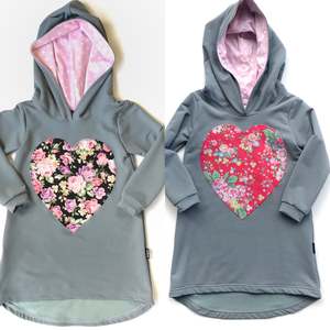 dress: Merino Blend Hooded Dress - Light Grey