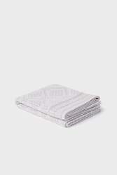 Geometric Heirloom Merino Baby Blankets: Heirloom Baby Blanket - Geometric Pattern in Powder Grey - 100% Merino