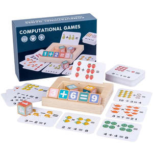 Kids Toys: Wooden Blocks Spelling Game, Color Matching Flash Cards