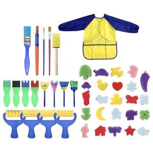 Kids Toys: Sponge Painting Brushes Kit for Kids with Waterproof Apron
