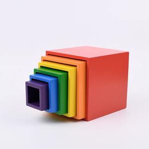 Kids Toys: Rainbow Stacking Square boxes-Montessori Learning