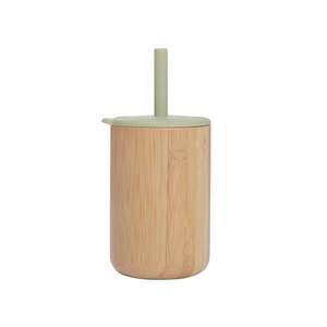 Infant Toys: Environmental Friendly and Safe Silicon Straw Natural Bamboo Sippy Cup
