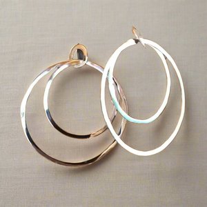 All Jewellery: Double Hoops — Large Handmade Sterling Silver Hoop Earrings