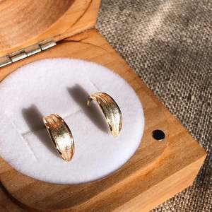 All Jewellery: Picual Olive Leaf Huggies — Solid 9k Gold Earrings