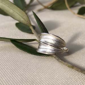 All Jewellery: Double Olive Leaf Ring in Silver & Gold
